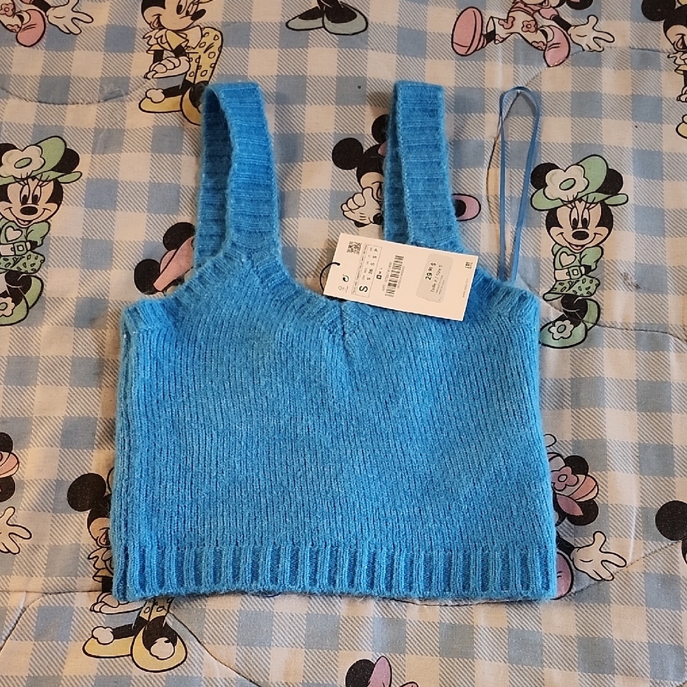 Blue Knit Kids Tank Top